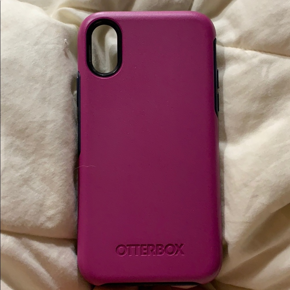 Otterbox iPhone X case pink magenta